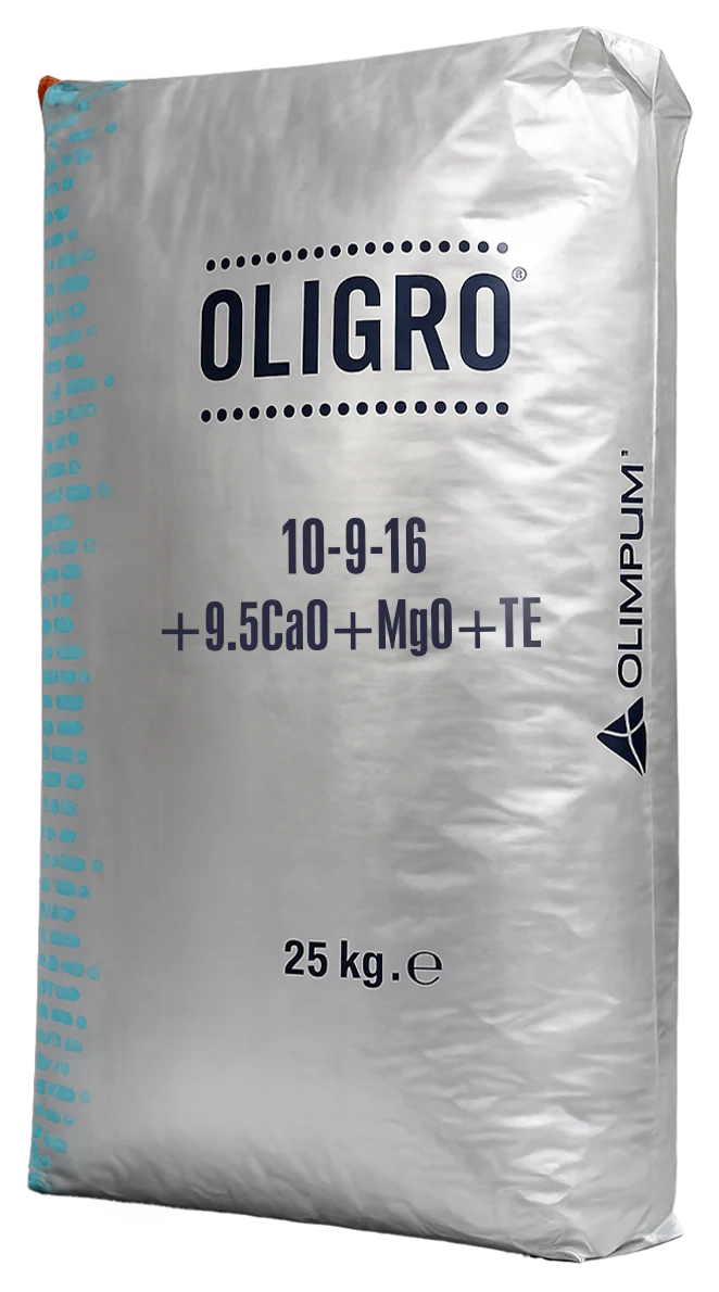 Oligro 10-9-16 +9.5CaO +MgO +TE 25 kg bag